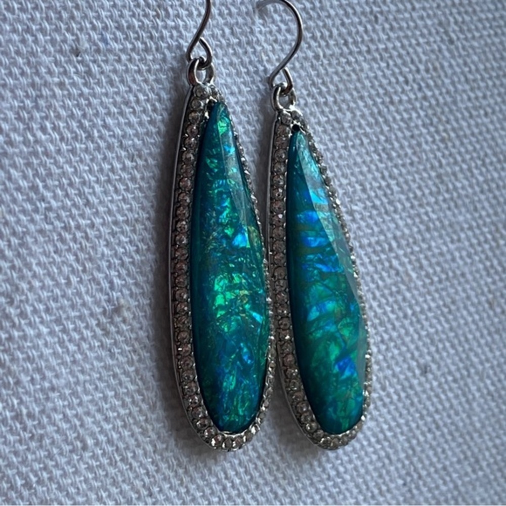 Vintage Gemstone Dangle Earrings - Picture 3 of 8